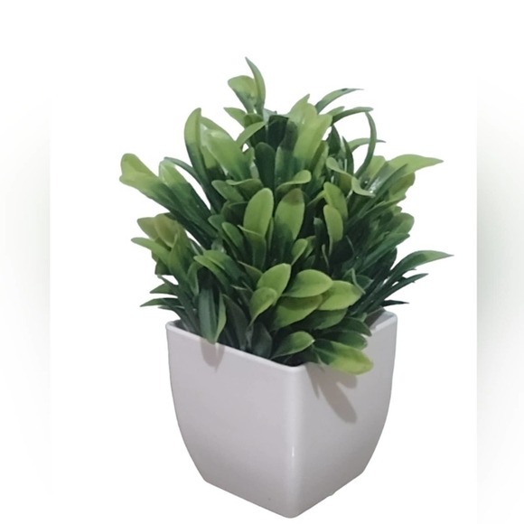 3 Artificial Plant Set Shelf Plants NEW Fake Plants White Planters SET - Picture 7 of 14